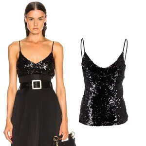 GALVAN LONDON Black sequin cami tank top UK 10 US 6